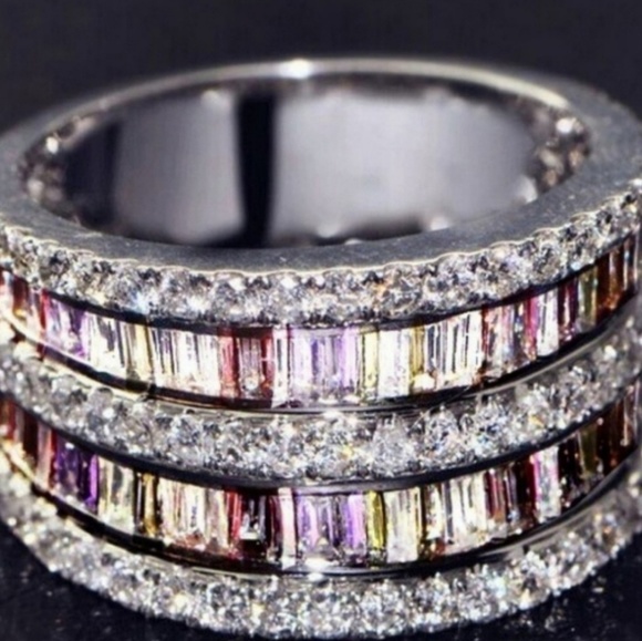 Sparkling Crown ring w/Multicolor Gemstones HP - Picture 8 of 8